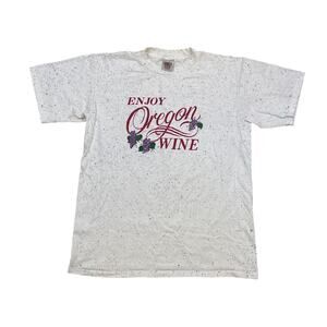 Vintage 90s Enjoy Oregon Wine AOP splatter dyed XL single stitch USA made retro
